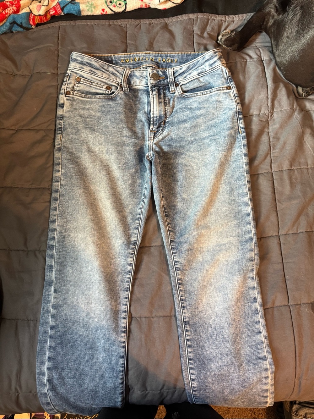 American Eagle Outfitters Light Blue Washed Straight Jeans